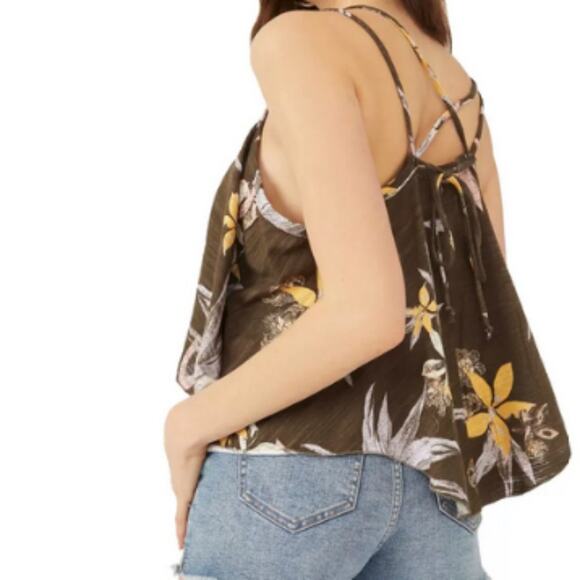 Free People Floral Camisole in Olive and Yellow - Picture 4 of 9